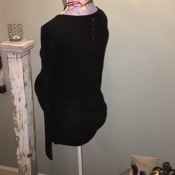 Motherhood Maternity Long Sleeve Black Sweater Top Buttoned Back Small - Picture 6 of 8